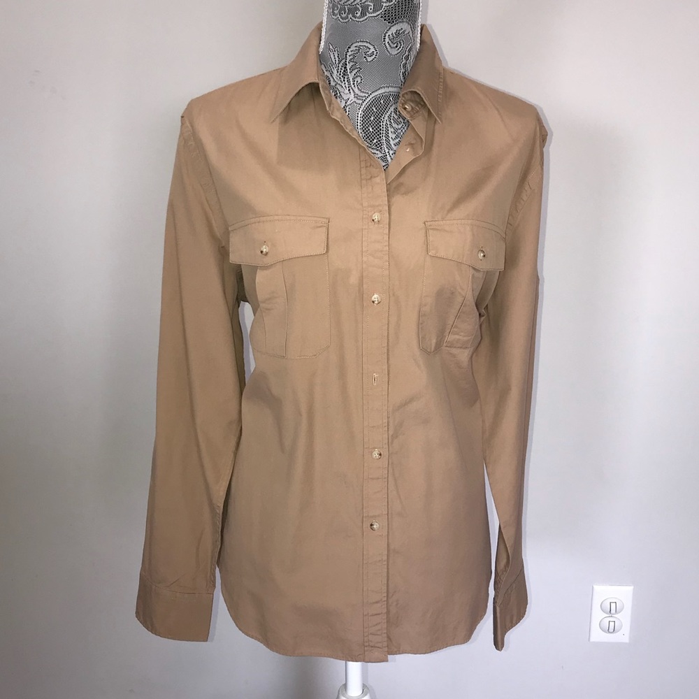 Lauren Ralph Lauren Tan button down shirt